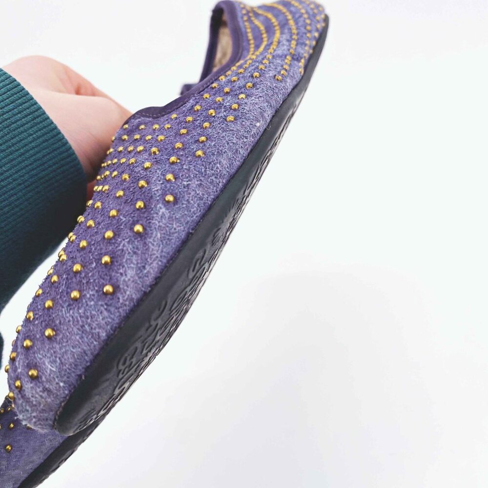 Ugg Alloway Suede Studded Sheepskin Lined Flats - Picture 4 of 9